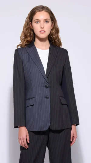 Jackets|Suits & Matching>Neris Hepburn Jacket - Grey/Black mix