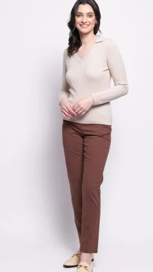 Pants Edit|FOIL>Foil Holey Moley Trouser - Sepia