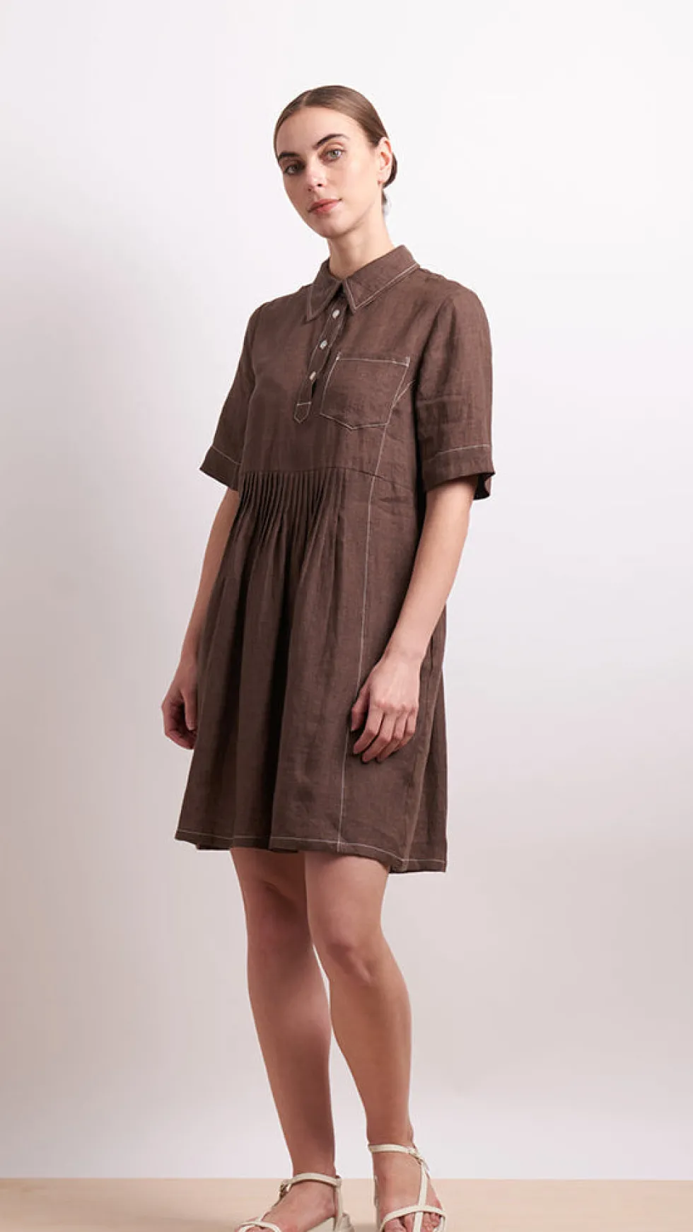 in-contrast-dress-cocoa-PjeaLsMo-0.webp Maxi Dresses|Knee Length Dresses>Neris In Contrast Dress - Cocoa