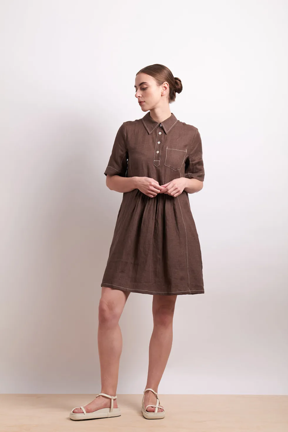 in-contrast-dress-cocoa-PjeaLsMo-2.webp Maxi Dresses|Knee Length Dresses>Neris In Contrast Dress - Cocoa