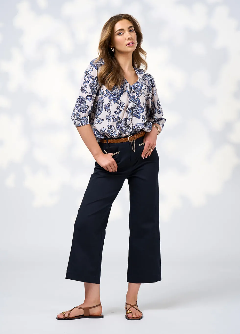 indie-blouse-bone-multi-AuLBnyaG-1.webp Sleeved Dresses|Blouses>Loobies Story Indie Blouse - Bone Multi