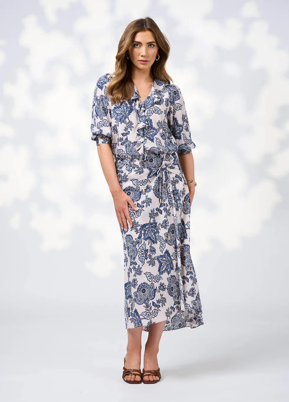 indie-blouse-bone-multi-AuLBnyaG-3.webp Sleeved Dresses|Blouses>Loobies Story Indie Blouse - Bone Multi