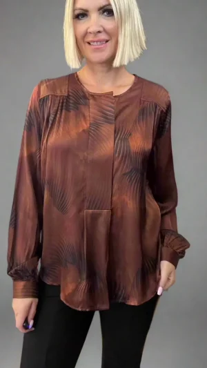 Blouses|Lauren Vidal>Lauren Vidal Irina Blouse  - Havanna