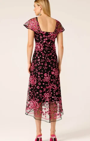 Midi Dresses|Sacha Drake>Sacha Drake Joan Orchid Dress - Pink/Black