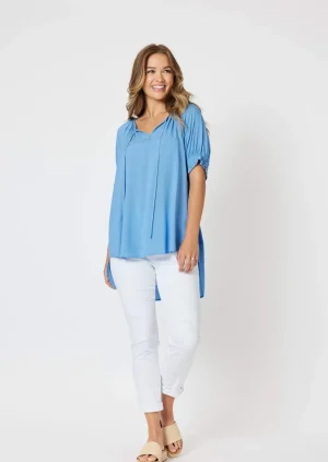 Tops|Tops>Threadz Jodie Top -  Cornflower Size 14