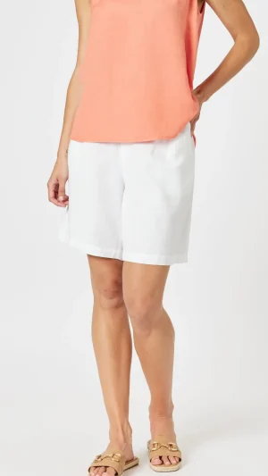 Shorts>Gordon Smith Jordan Jersey Waist Linen Short - White