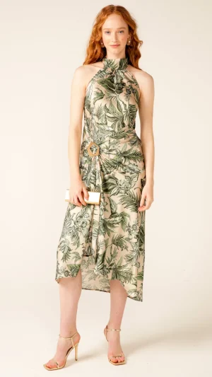 Maxi Dresses|Knee Length Dresses>Sacha Drake Jubilee Bias Dress - Olive/Cream