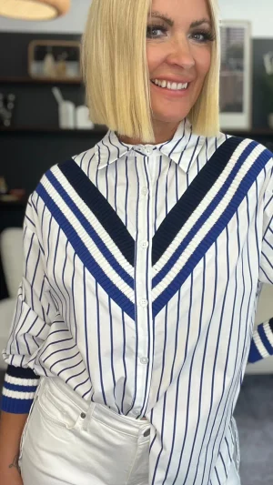 Shirts Edit|Trelise Cooper>Trelise Cooper Just A Little Rib Shirt - Blue Stripe - Cooper