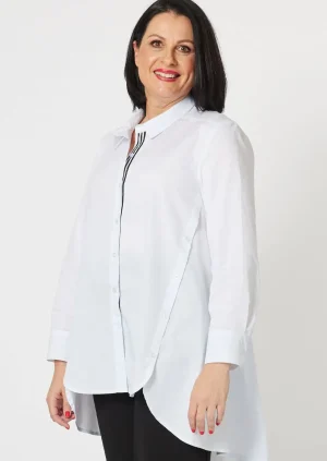 Shirts Edit|Clarity>Clarity Kara Trim Detail Shirt - White Size 12