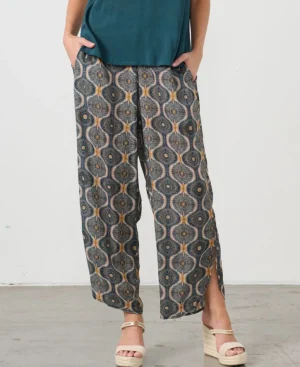 Pants Edit|Casual Pants>Caju Kosmos Print Side Split Pants