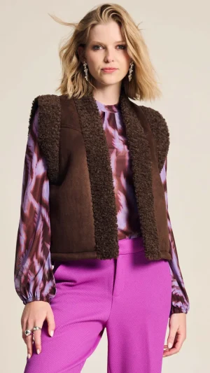 POM Amsterdam>POM Amsterdam Lammy Brown Gilet