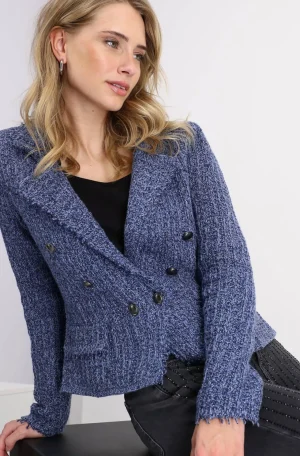 Jackets|Monari>Monari Lapel Collar Jacket - Indigo