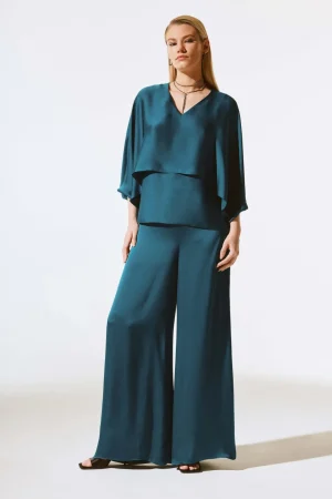 Blouses|Joseph Ribkoff>Joseph Ribkoff Liberty Satin V Neck Top 243790