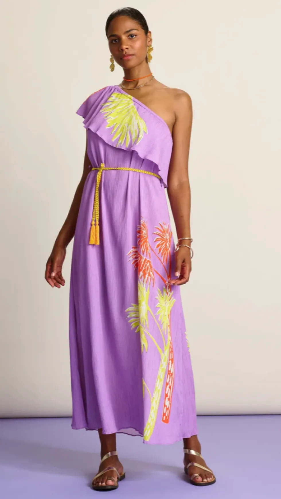 lilac-flower-dress-CRcOAvZg-0.webp Midi Dresses|POM Amsterdam>POM Amsterdam Lilac Flower Dress