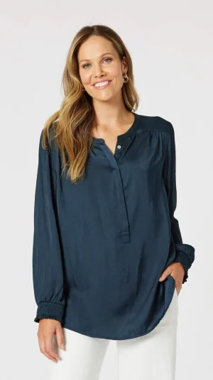 Tops|Tops>Hammock u0026 Vine Luxe Nehru Top - Midnight