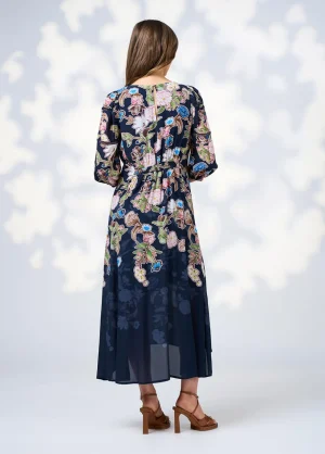 Midi Dresses|Loobies Story>Loobies Story Maeve Midi Dress - Indigo Multi