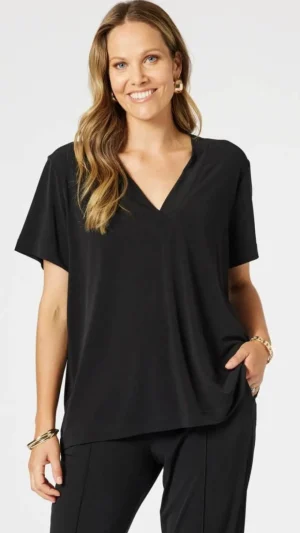 Tops|Tops>Hammock u0026 Vine Maggie V Neck Travel Top - Black