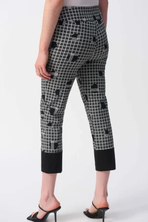 Pants Edit|Joseph Ribkoff>Joseph Ribkoff Millennium Plaid and Dot Print Crop Pant 251210