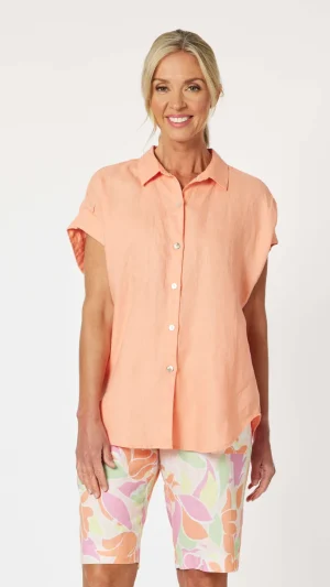 Shirts Edit|Gordon Smith>Gordon Smith Millie Linen Shirt  - Mandarin