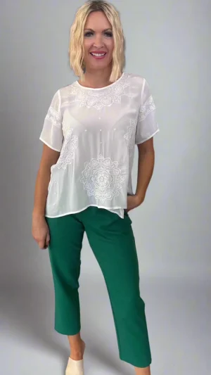 Tops|Tops>Foil Monte Carlo Top - Ivory Size 10