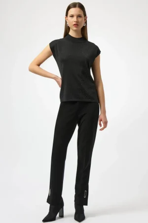Knitwear|Joseph Ribkoff>Joseph Ribkoff Natural  Habitat Sweater Sleeveless Knit - Black 254935