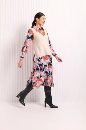 Shirts Edit|Shirt Dresses>Foil On The Shirt Dress - Neopolitan