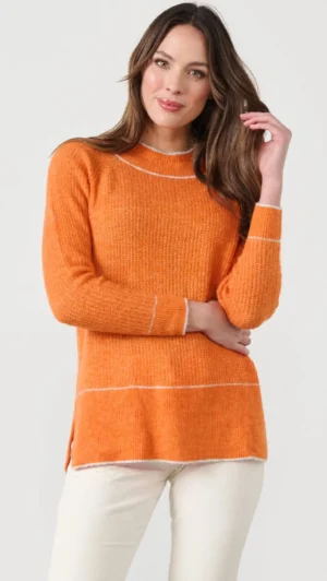 Knitwear|Caju>Caju Outlines Jumper - Orange Size XL
