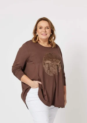 Tops|Tops>Clarity Over The Moon Sequin Tee