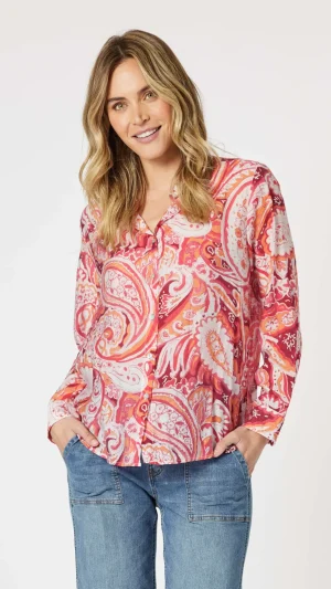 Shirts Edit|Gordon Smith>Gordon Smith Paisley Red Print Shirt