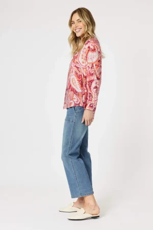 Shirts Edit|Gordon Smith>Gordon Smith Paisley Red Print Shirt