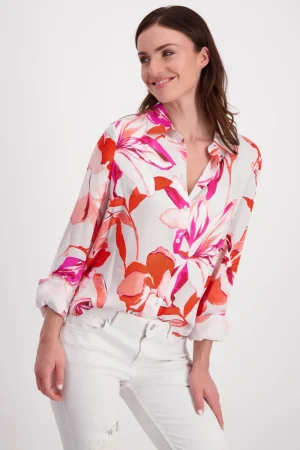 Shirts Edit|Monari>Monari Palm Flower Print Shirt