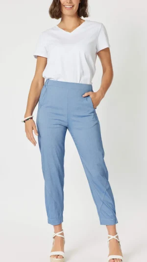 Pants Edit|Clarity>Clarity Parachute Stitch Detail Pant - Inidgo Marle