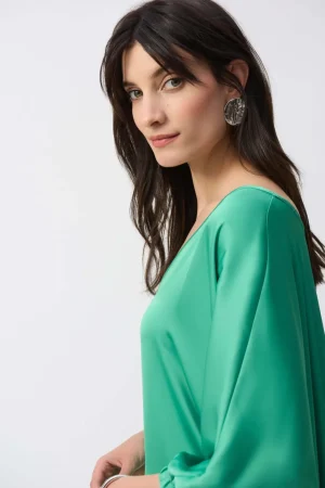 Blouses|Joseph Ribkoff>Joseph Ribkoff Paradise Cove Satin High Low Boxy Top 251191