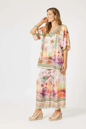Tops|Tops>Hammock u0026 Vine Passport V-Neck Top - Sunset Multi