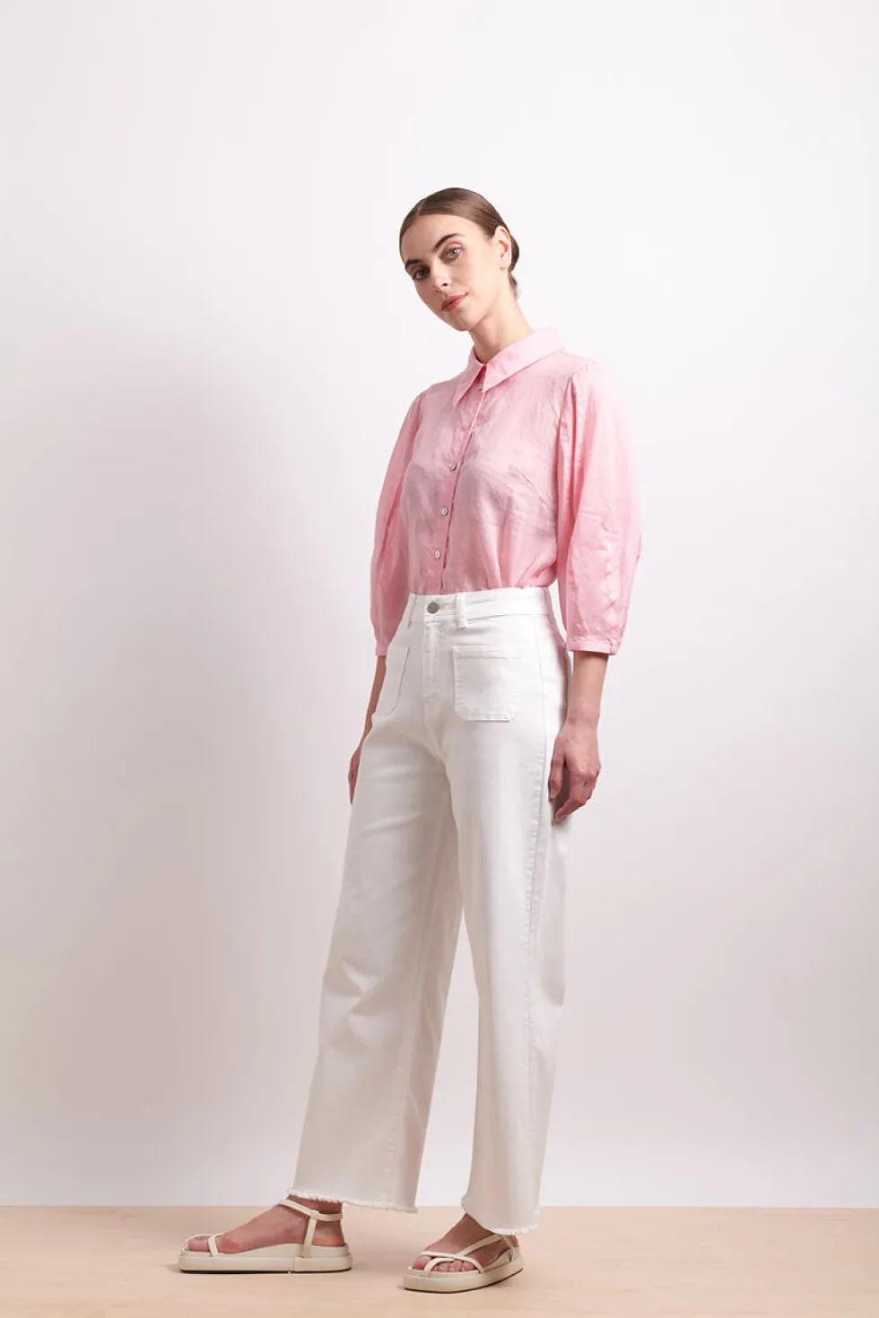 pin-tuck-shirt-pink-MoaifrFs-2.webp Sleeved Dresses|Tops>Neris Pin Tuck Shirt - Pink