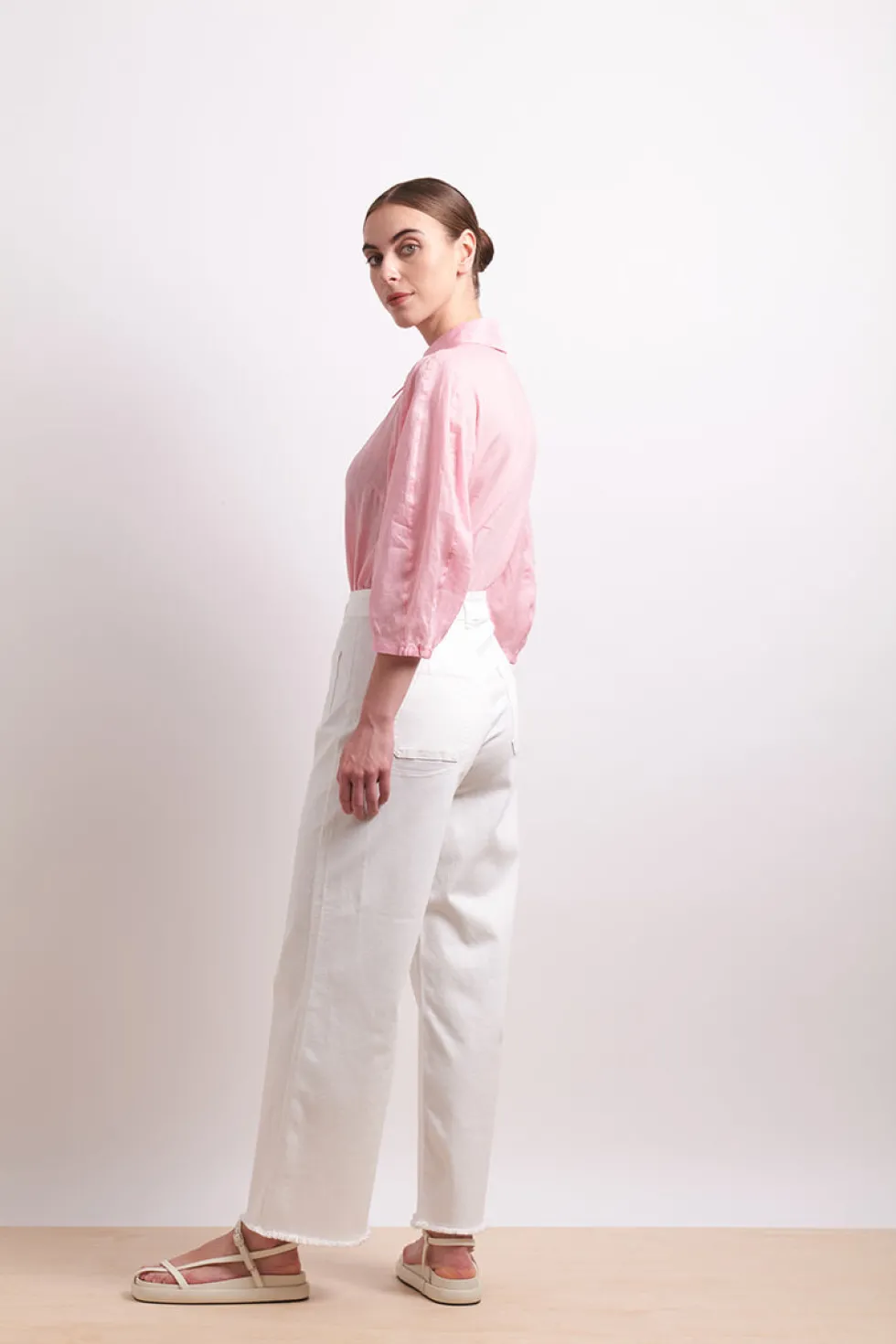 pin-tuck-shirt-pink-MoaifrFs-3.webp Sleeved Dresses|Tops>Neris Pin Tuck Shirt - Pink