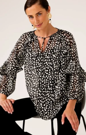 Blouses|Sacha Drake>Sacha Drake Plemons Blouse - Black/White Size 10