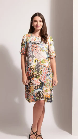 Maxi Dresses|Knee Length Dresses>Foil Podium Dress - Blossom