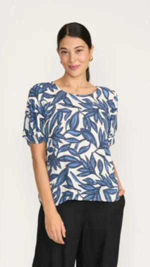 Sleeved Dresses|Tops>Foil Podium Top - Botany