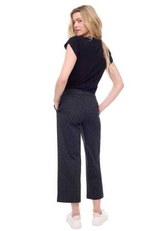 Casual Pants|Up! Pants>Up! Pants Printed Ponte Wide Leg Crop Pant 67929UP Size Au 16