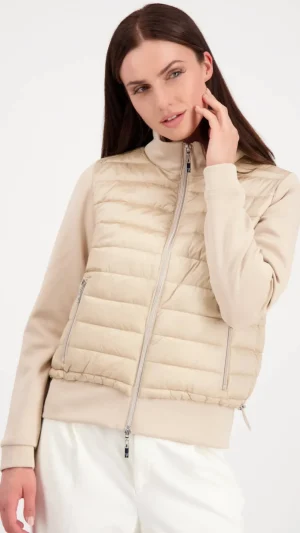 Jackets|Monari>Monari Quilted Neoprene Jacket -Biscuit