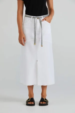 Denim|Skirts>Lania Rhode Skirt - White