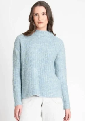 Knitwear|FOIL>Foil Rib u0026 Roll Sweater  - Menthol Blue Size 10