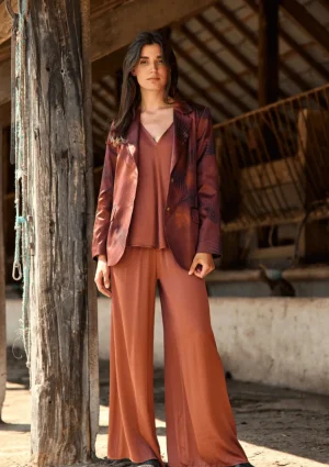 Pants Edit|Lauren Vidal>Lauren Vidal Ricci Palin Fluid  Pants - Sienne