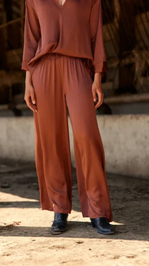 Pants Edit|Lauren Vidal>Lauren Vidal Ricci Palin Fluid  Pants - Sienne