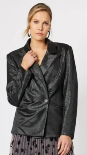 Jackets|Hammock & Vine>Hammock u0026 Vine Roxy Metallic Dinner Jacket - Black