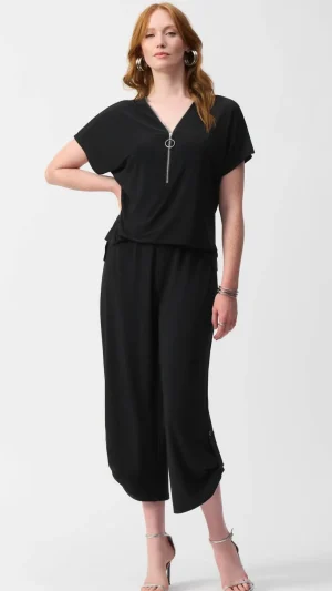 Joseph Ribkoff|Jumpsuits>Joseph Ribkoff Santa Cruz Culotte Jumpsuit - Black