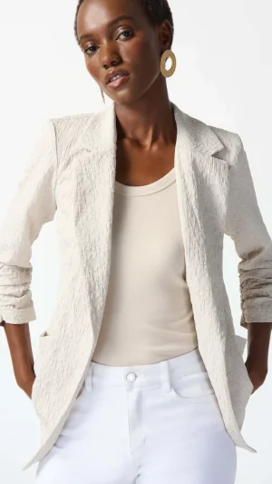 Jackets|Joseph Ribkoff>Joseph Ribkoff Santa Cruz Woven Jacquard Boxy Blazer 242034S26 Moonstone
