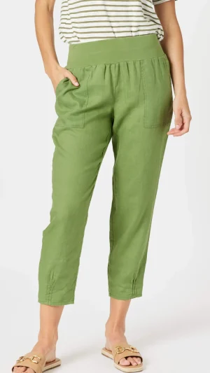 Pants Edit|Linen Pants>Gordon Smith Sarah Linen Pant - Basil Green