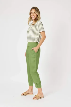 Pants Edit|Linen Pants>Gordon Smith Sarah Linen Pant - Basil Green